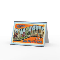Greetings From Charlotte N.C. , Vintage Greeting Card