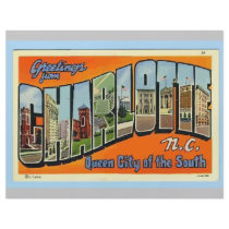 Greetings From Charlotte N.C. , Vintage Personalized Flyer