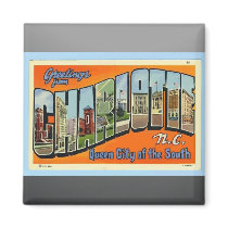 Greetings From Charlotte N.C. , Vintage Fridge Magnets