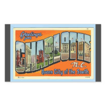 Greetings From Charlotte N.C. , Vintage Rectangular Stickers