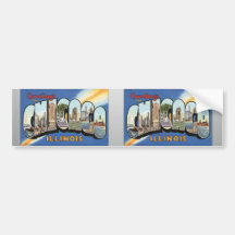 Greetings From Chicago Illinois, Vintage Bumper Stickers