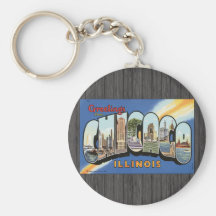 Greetings From Chicago Illinois, Vintage Key Chains