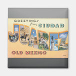 Greetings From Ciudad Juarez Old Mexico, Vintage Magnets