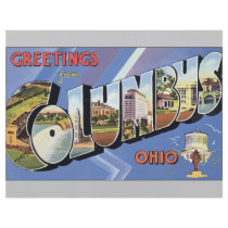 Greetings From Columbus Ohio, Vintage Full Color Flyer