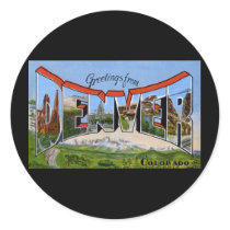 Greetings from Denver Colorado Round Sticker