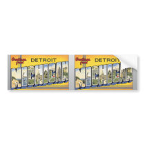 Greetings From Detroit Michigan, Vintage Bumper Sticker