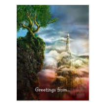 Greetings from... Dis aliter visum est - Postcard