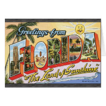 Greetings From Florida "The Land Of Sunshine", Vin Greeting Card