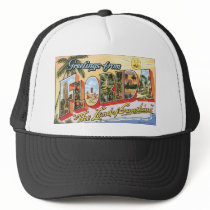 Greetings From Florida "The Land Of Sunshine", Vin Trucker Hats