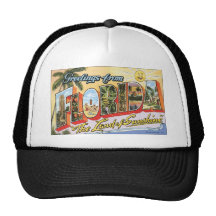Greetings From Florida "The Land Of Sunshine", Vin Trucker Hats
