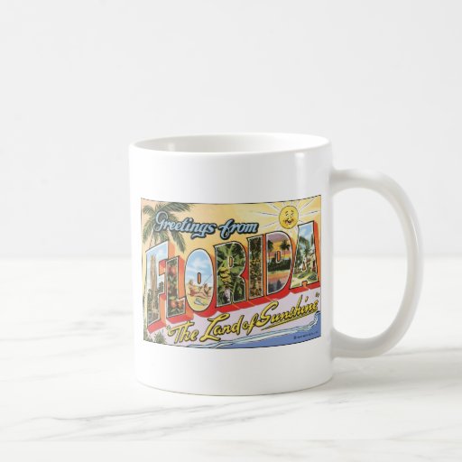 Greetings From Florida "The Land Of Sunshine", Vin Coffee Mugs