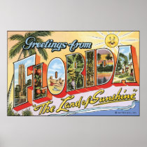 Greetings From Florida "The Land Of Sunshine", Vin Poster