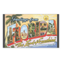 Greetings From Florida "The Land Of Sunshine", Vin Rectangle Stickers