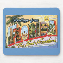 Greetings from Florida - Vintage Travel Mouse Pad