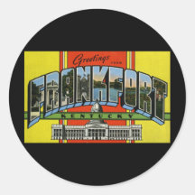 Greetings from Frankfort Kentucky Round Sticker