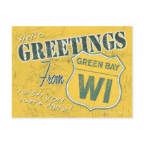 Greetings from Green Bay Wisconsin Postcard