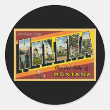 Greetings from Helena Montana Round Sticker