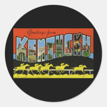 Greetings from Kentucky Round Stickers