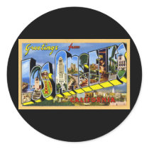 Greetings from Los Angeles California Round Sticker