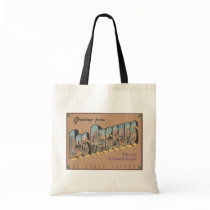 Greetings From Los Angeles, Vintage Canvas Bag