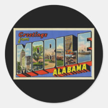 Greetings from Mobile Alabama Stickers