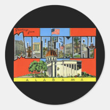 Greetings from Montgomery Alabama Stickers