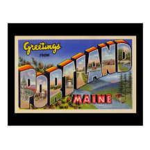 Greetings from Portland Maine Postcard