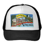 Greetings from Roanoke, Virginia! Retro Post Card Mesh Hats