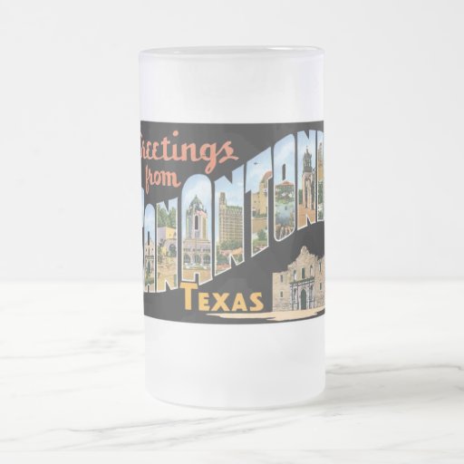 Greetings from San Antonio, Texas! Retro Post Card Mugs