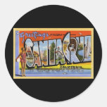 Greetings from Santa Cruz California Round Sticker