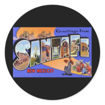 Greetings from Santa Fe New Mexico Round Stickers
