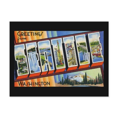 Greetings from Seattle Washington Post Cards by vintage_postcard