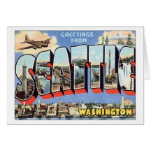 Greetings From Seattle, Washington USA Greeting Card