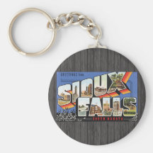 Greetings From Sioux Falls South Dakota, Vintage Key Chains
