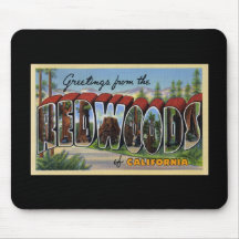 Greetings from the Redwoods of California Mousepads