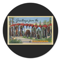 Greetings from the Redwoods of California Sticker