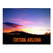 Greetings From Tucson Postcard, desert Cloud Ship.