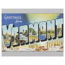 Greetings From Vermont, Vintage Flyer Design