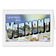 Greetings from Vermont! Vintage Post Card