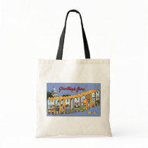 Greetings From Washington D.C., Vintage Canvas Bag