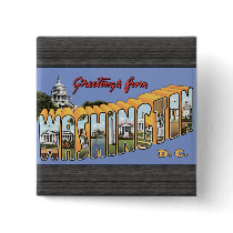Greetings From Washington D.C., Vintage Button