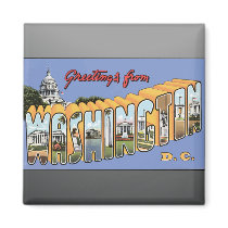 Greetings From Washington D.C., Vintage Magnet