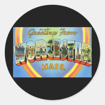 Greetings from Worcester Massachusetts Sticker