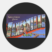 Greetings from Zanesville Ohio Round Stickers