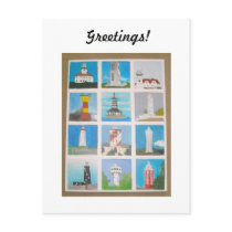 Greetings Lighthouses Around the World Postcards
