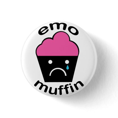 Greg the Emo Muffin Pinback Button by brokenbunny