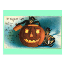 Gremlin Goblin Vintage Pumpkin Postcard