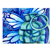 Grenade Butterfly, Fine Art Postcard