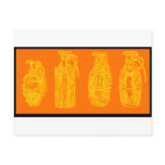 Grenade radiate postcard