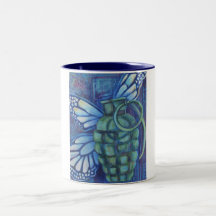 Grenade with butterfly coffee mug